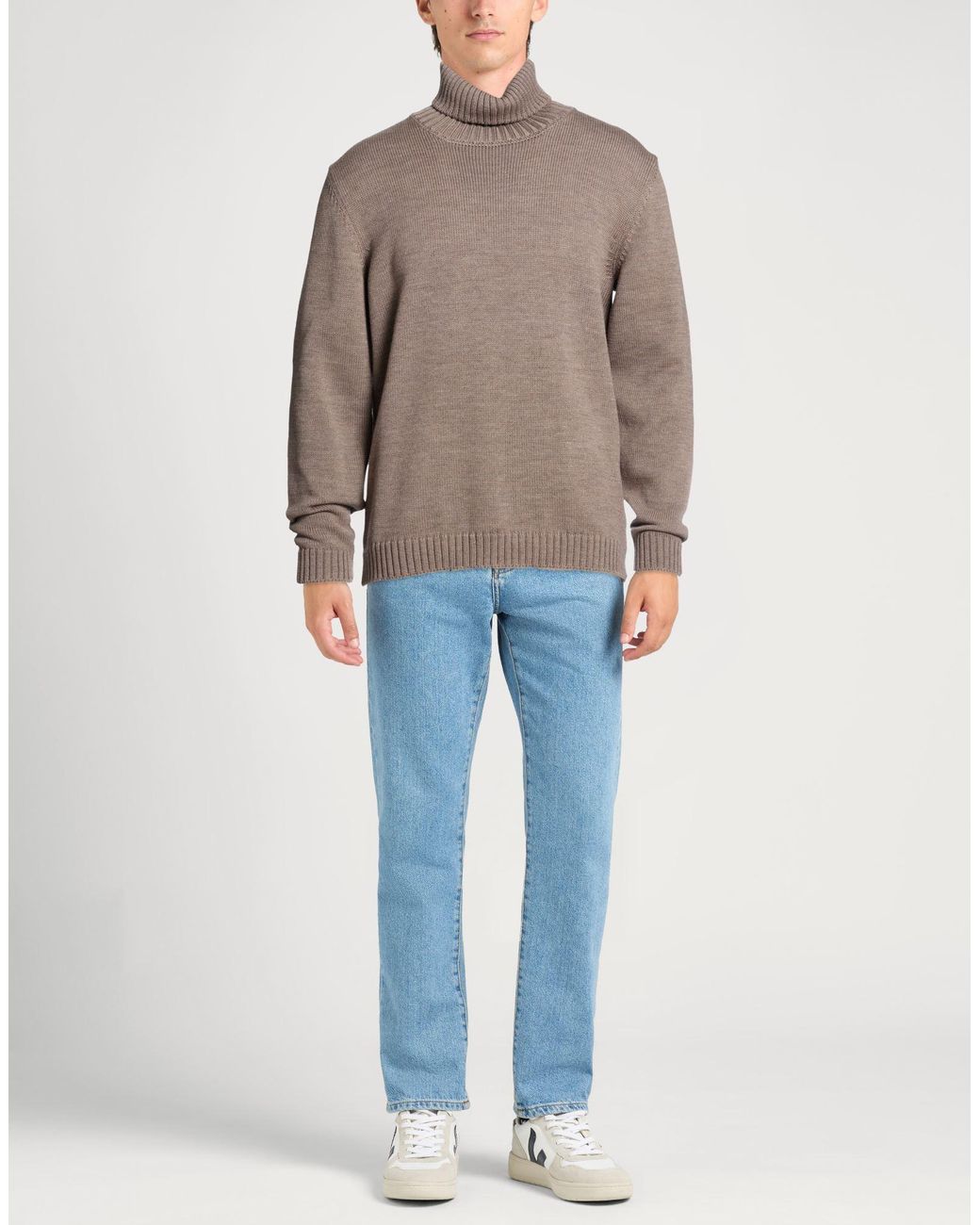 Zanone Brown By Slowear Taupe Turtleneck Virgin Wool for men