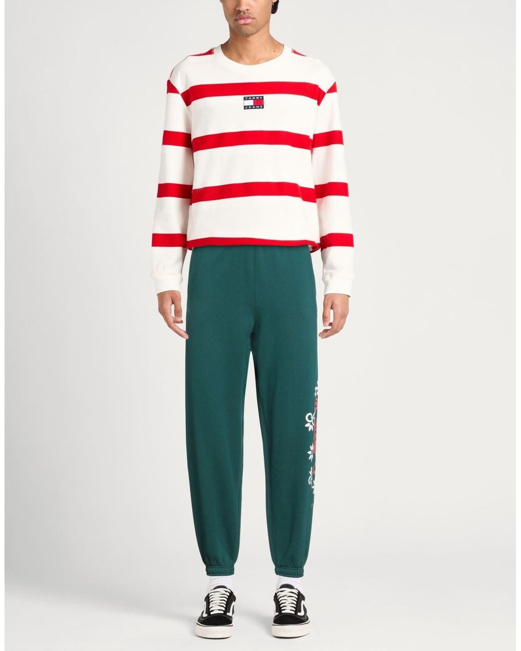 PUMA Green Pants Cotton, Polyester for men