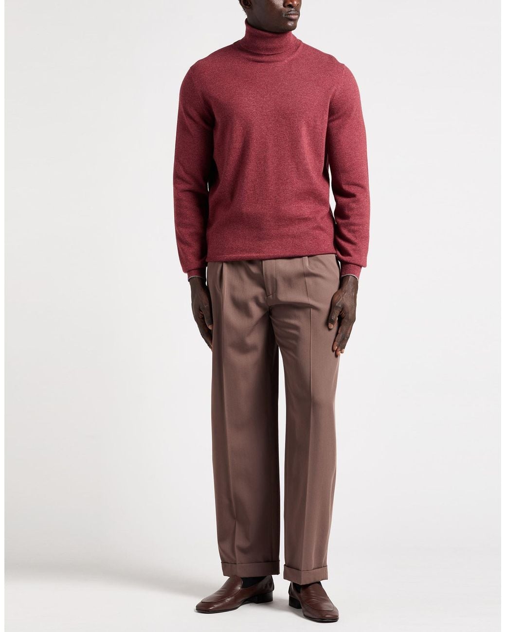 Brunello Cucinelli Red Turtleneck Cashmere for men