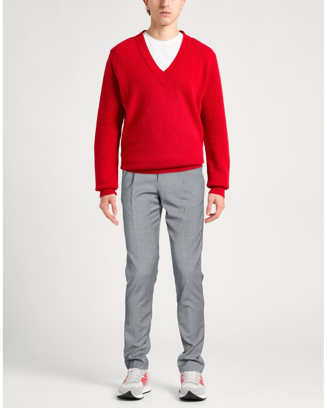 Manuel Ritz Gray Light Pants Wool, Elastane for men