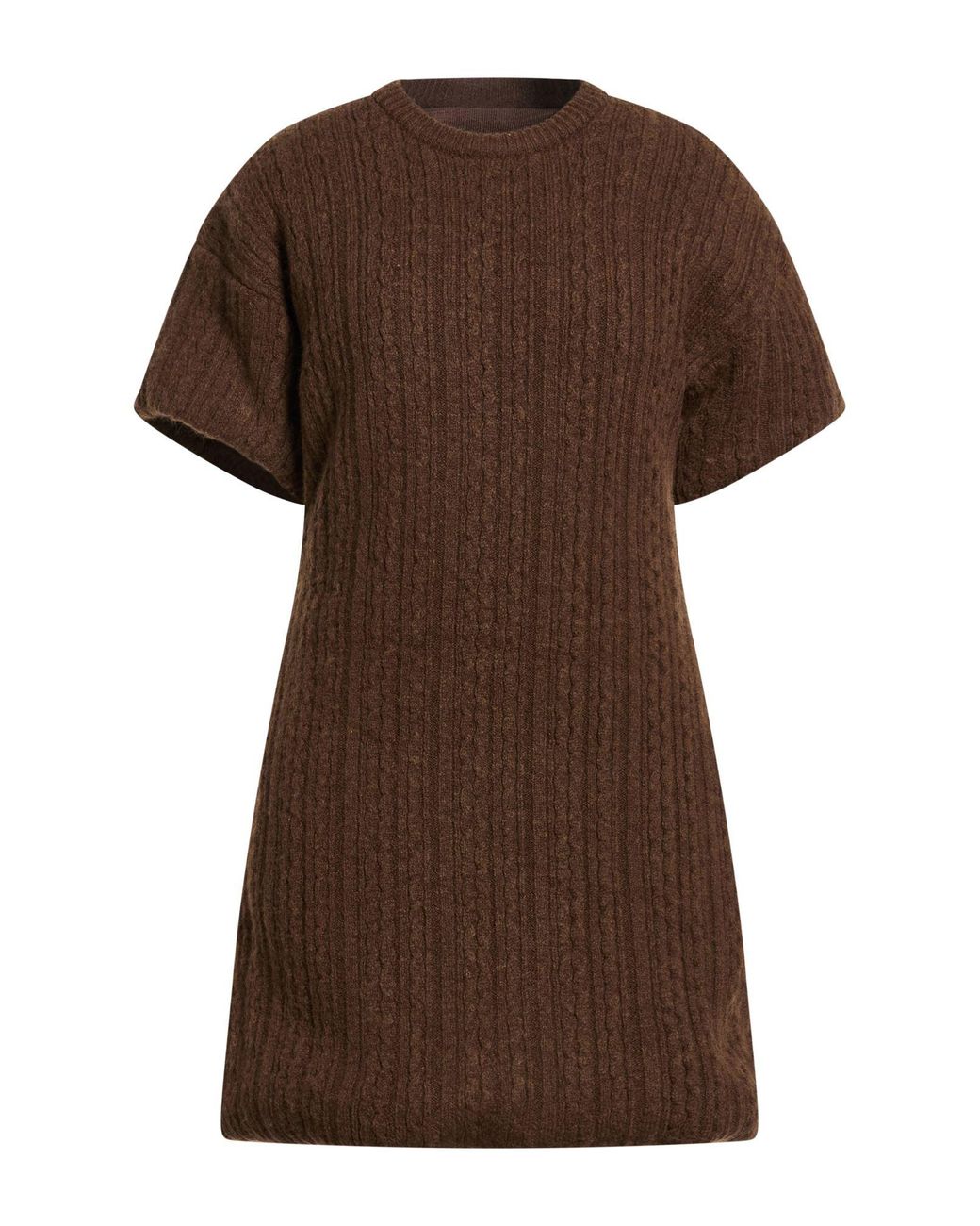 MM6 by Maison Margiela Brown Dark Mini Dress Acrylic, Wool, Polyamide, Elastane