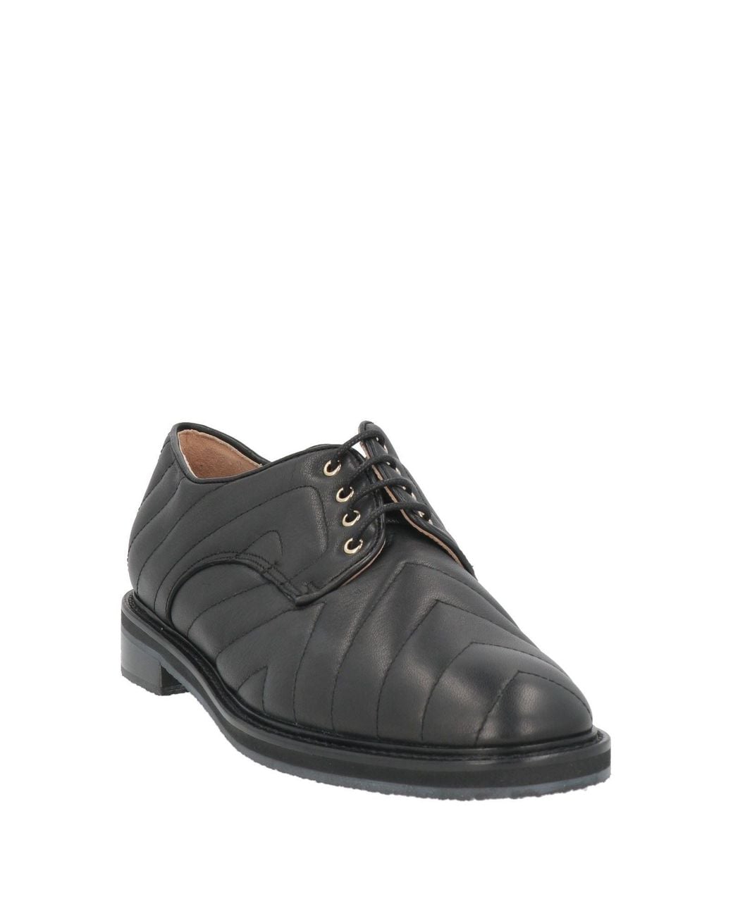 Pollini Gray Lace-Up Shoes Leather