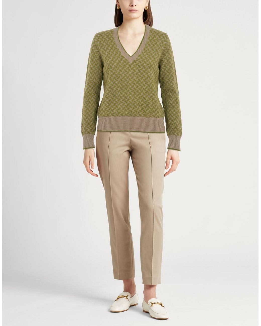 Drumohr Green Military Sweater Cashmere