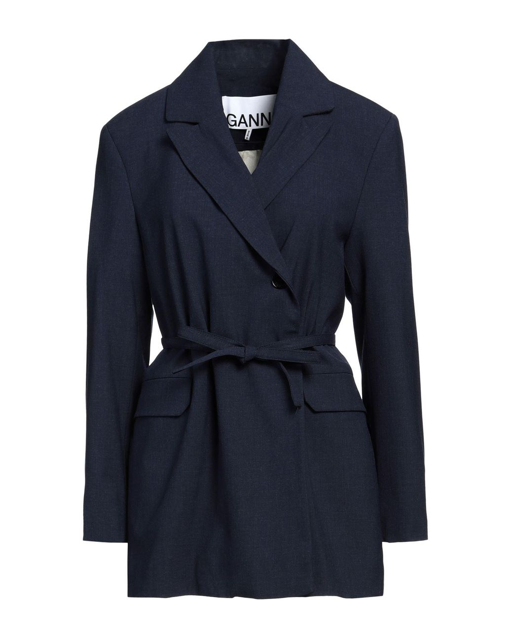 Ganni Blue Blazer Viscose, Recycled Polyamide, Elastane, Polyester