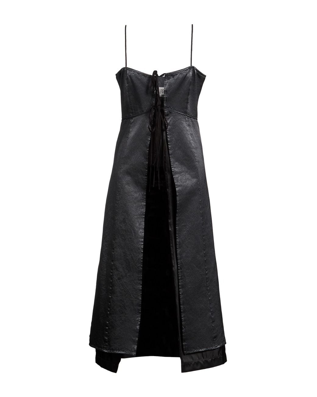 MM6 by Maison Margiela Black Midi Dress Cotton, Viscose