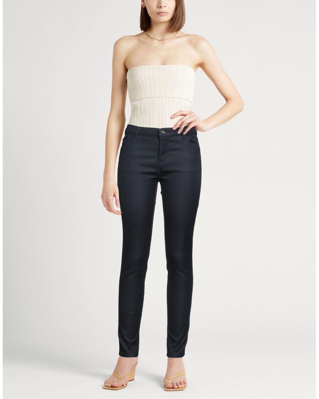 Emporio Armani Blue Jeans Cotton, Polyester, Elastane