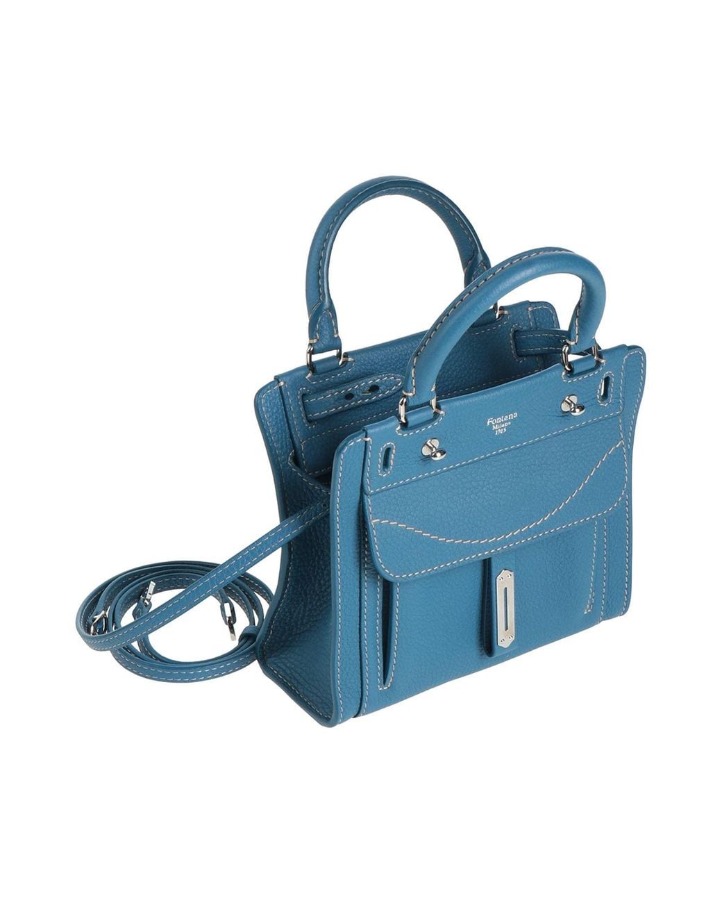 Fontana Milano 1915 Blue Slate Handbag Leather