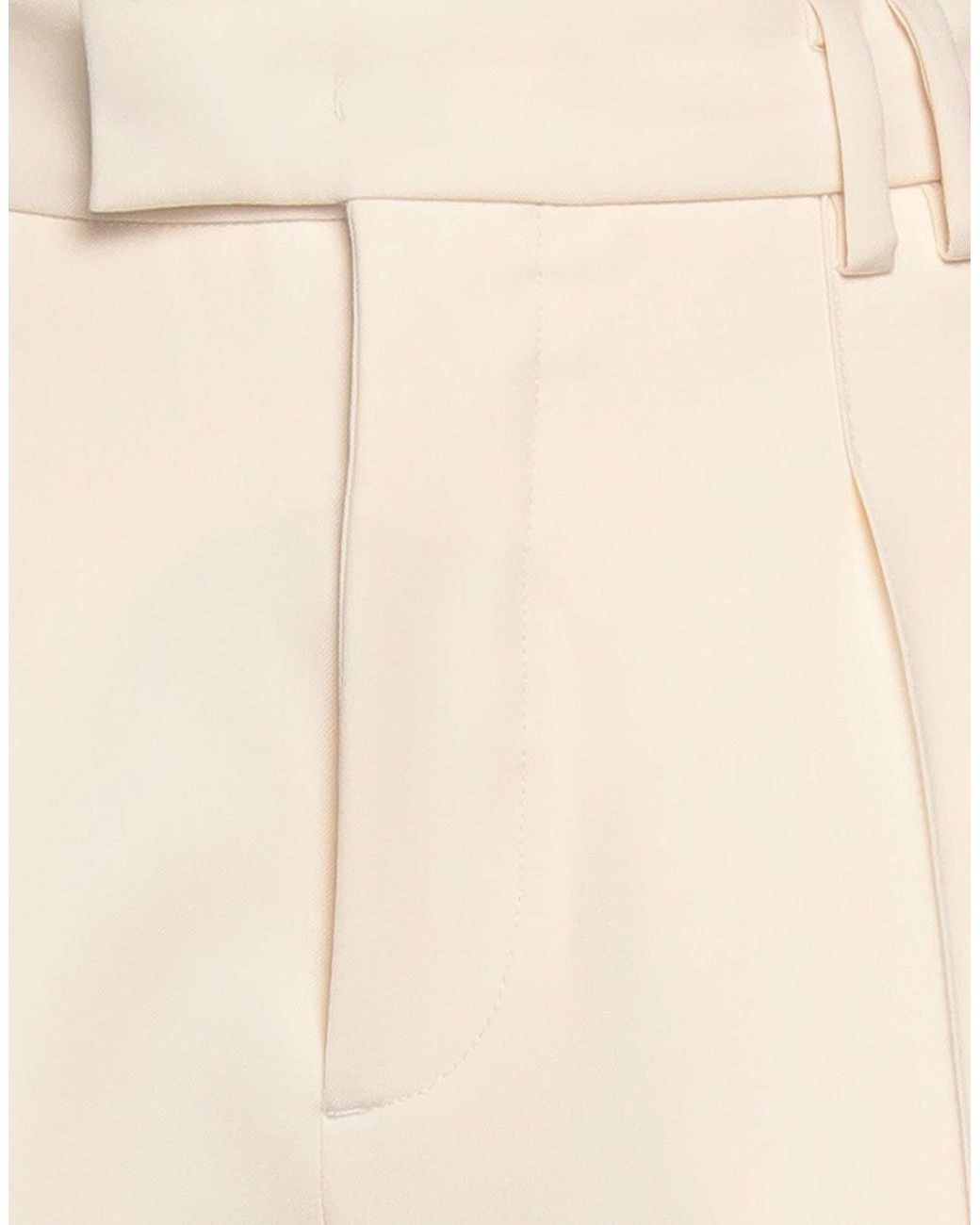 N°21 White Cream Pants Polyester, Wool, Elastane