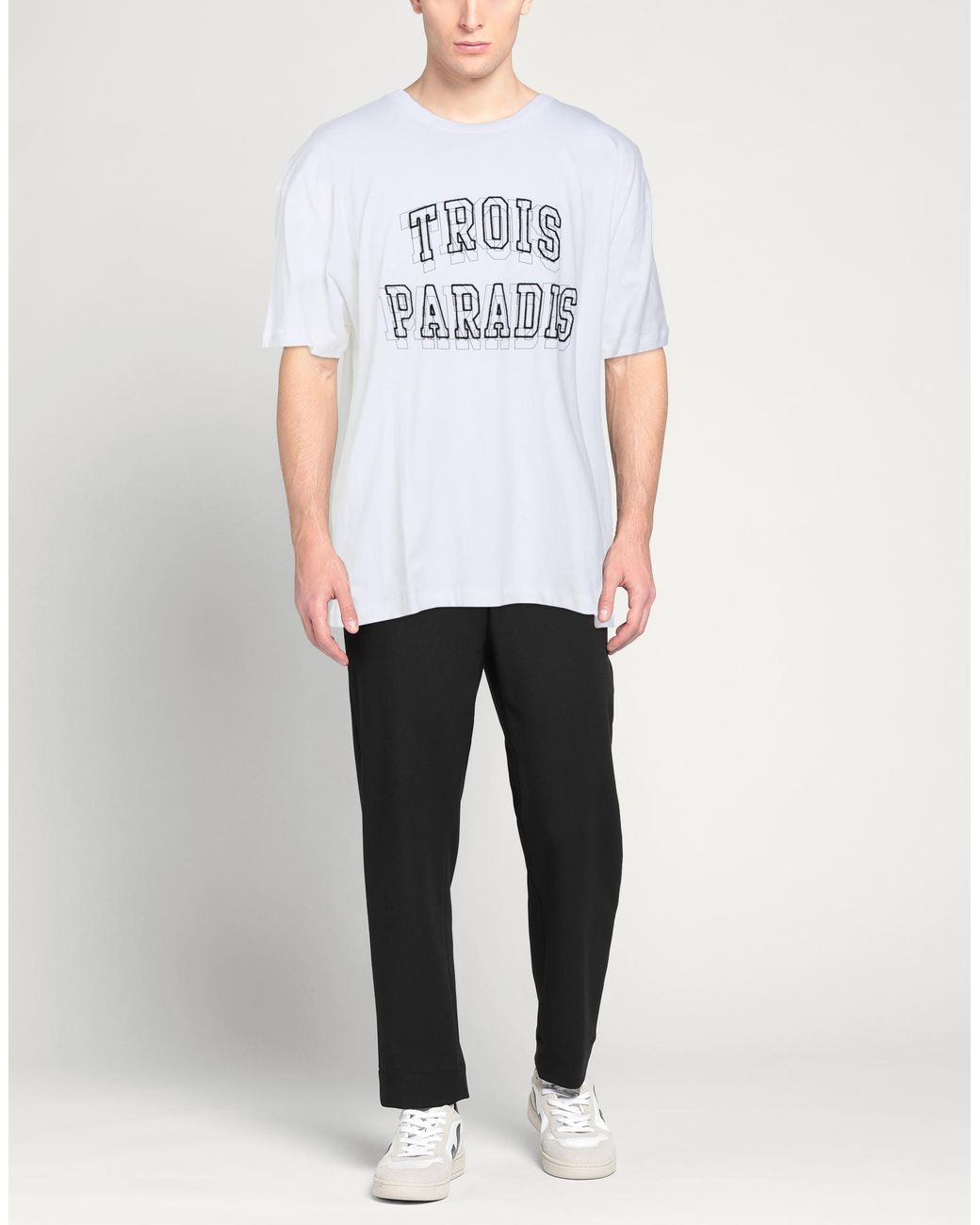 3.PARADIS White T-Shirt Cotton for men