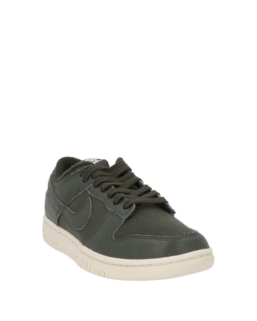 Nike Green Dark Sneakers Leather, Textile Fibers for men