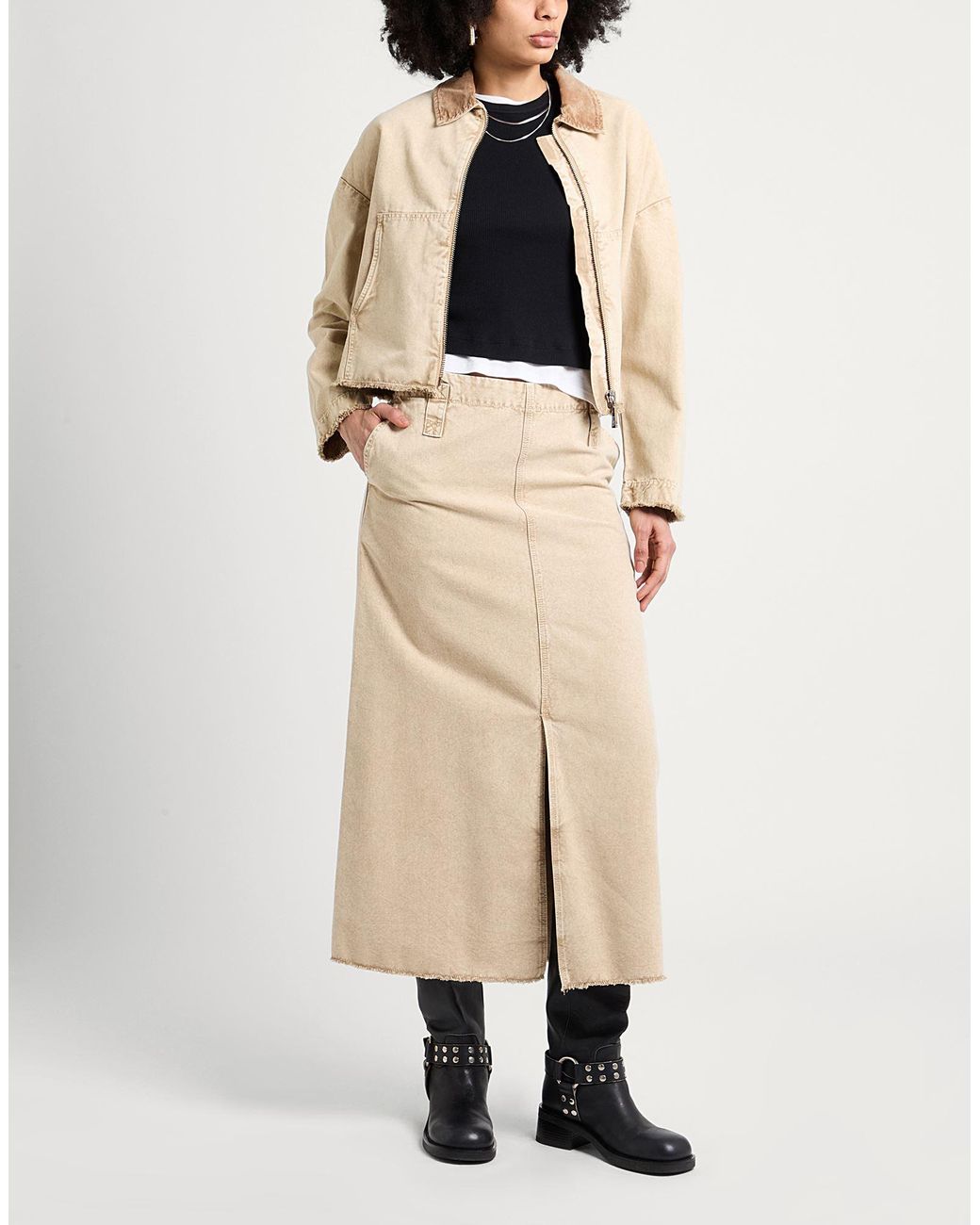 MAX&Co. Natural Midi Skirt