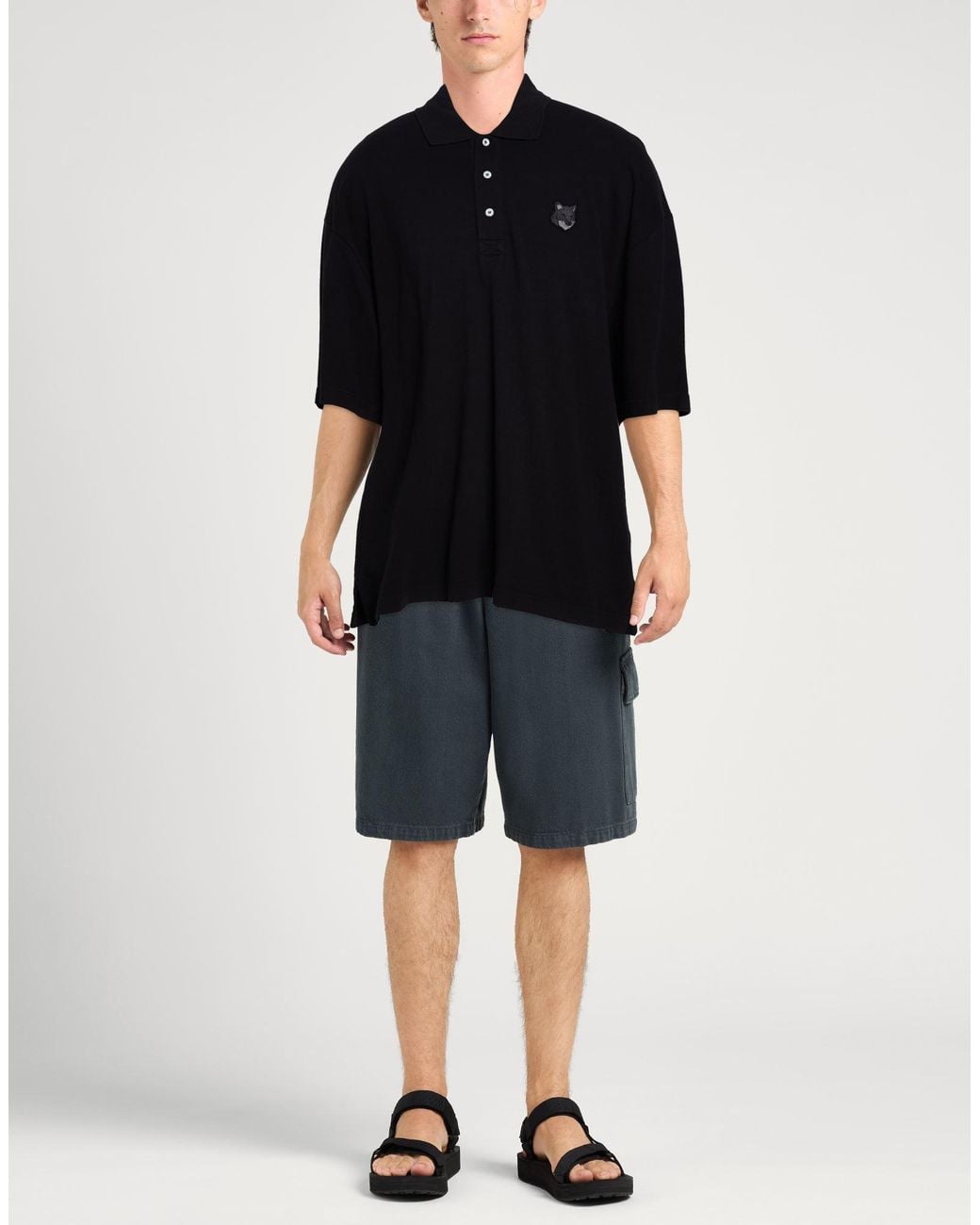 Polo Maison Kitsuné de hombre de color Black