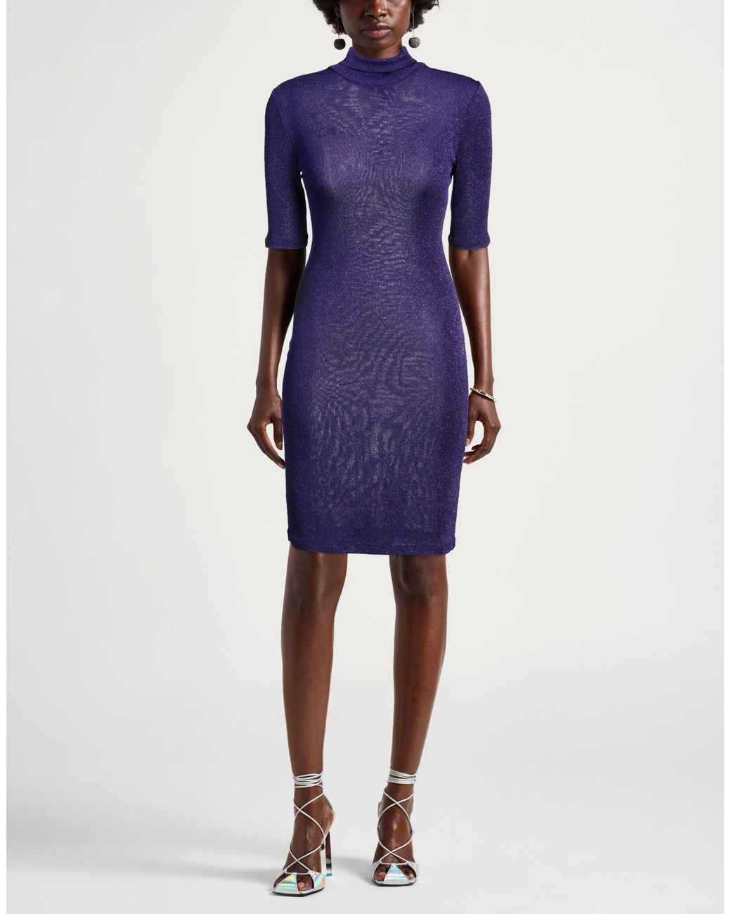 Sportmax Blue Mini Dress Viscose, Metallic Fiber, Polyamide