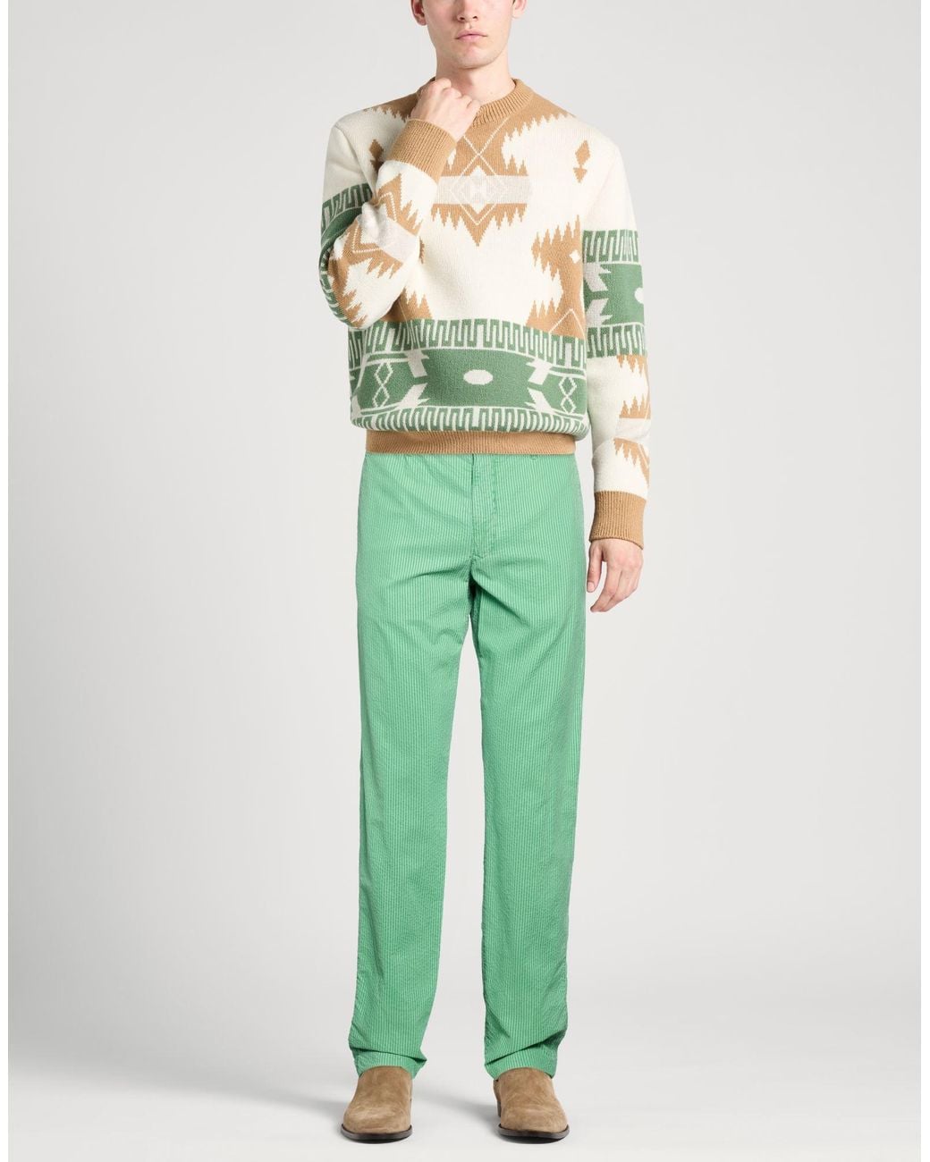 Incotex Green Pants Cotton, Lyocell for men