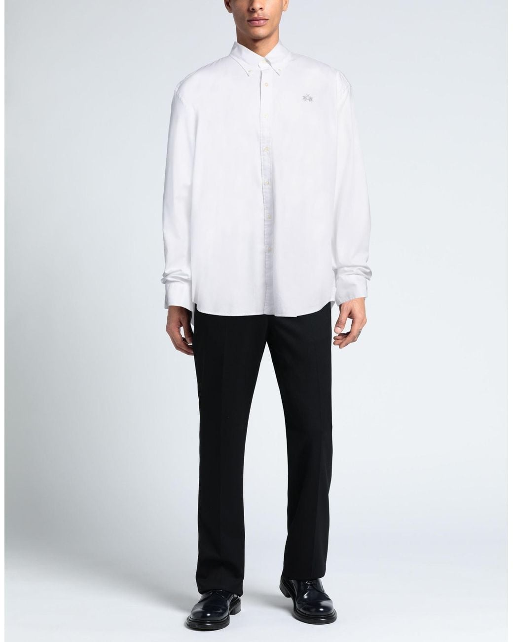 La Martina White Shirt Cotton, Elastane for men
