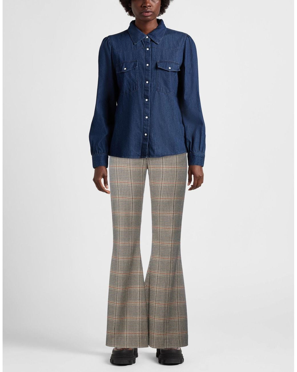 Jacob Cohen Gray Ivory Pants Polyester, Viscose, Wool, Synthetic Fibers, Elastane