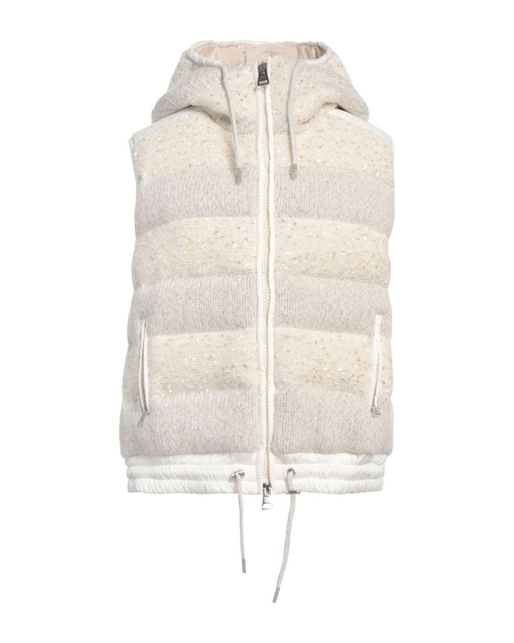 Panicale White Vest Polyester, Mohair Wool, Alpaca Wool, Polyamide