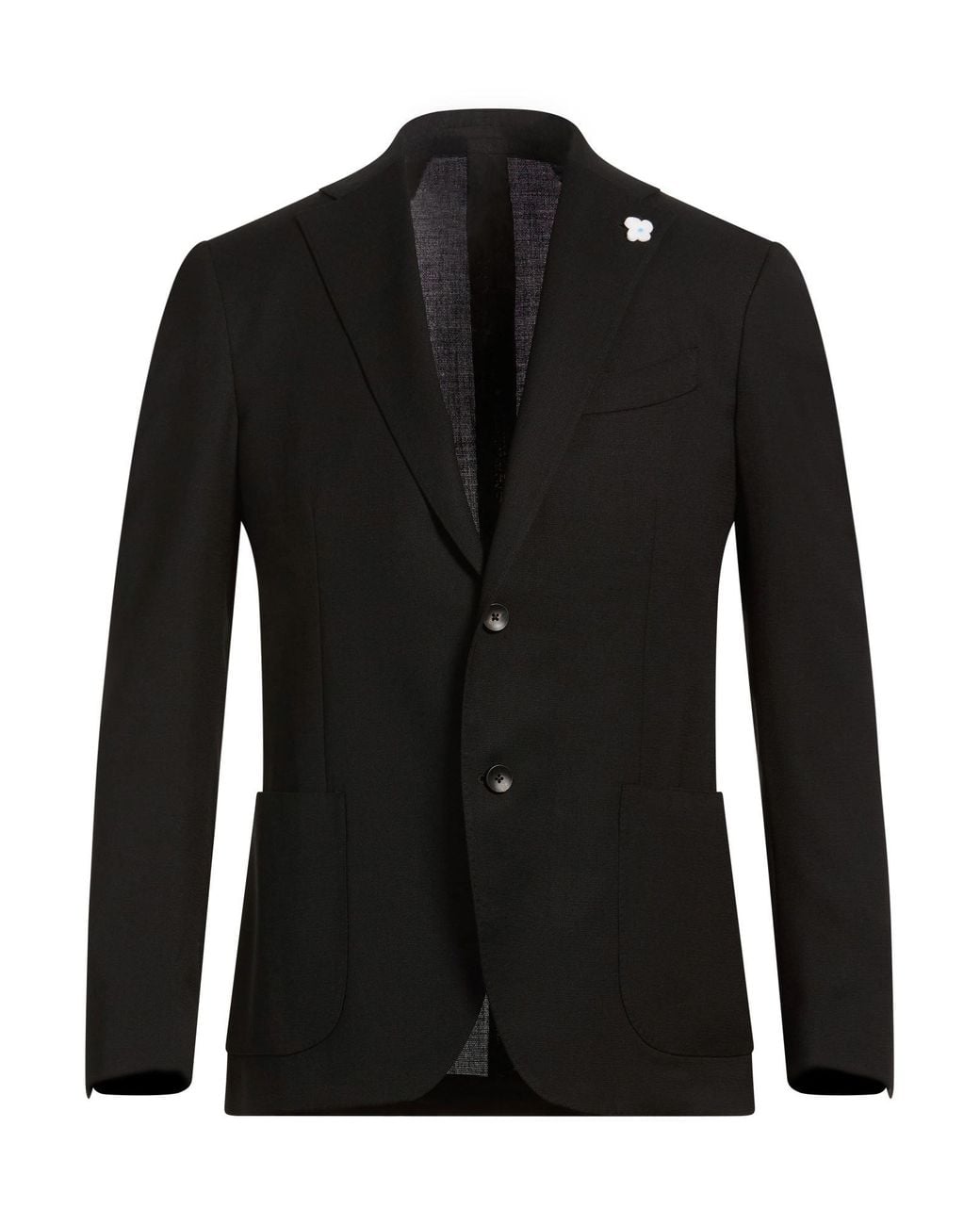 Lardini Black Blazer Polyester, Wool, Elastane for men