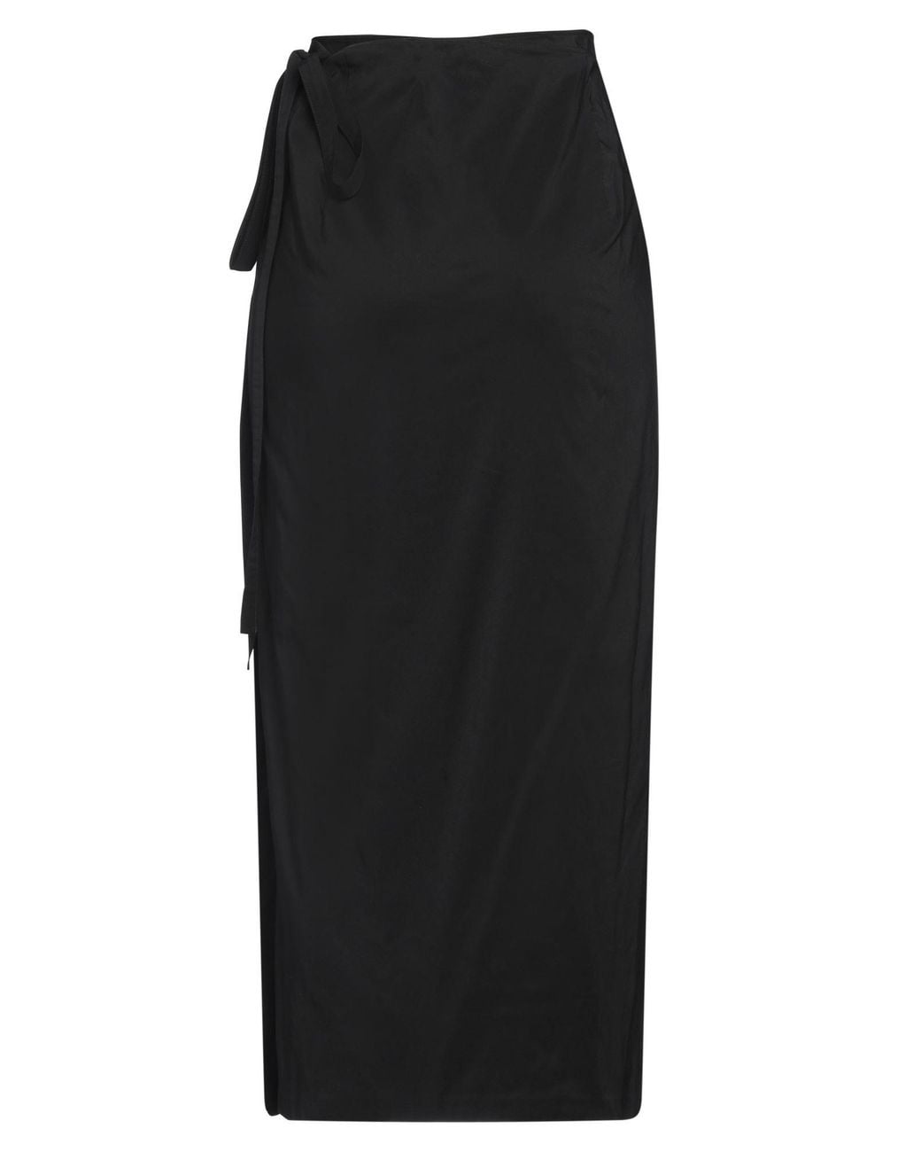 The Row Black Midi Skirt Cotton, Polyacrylic