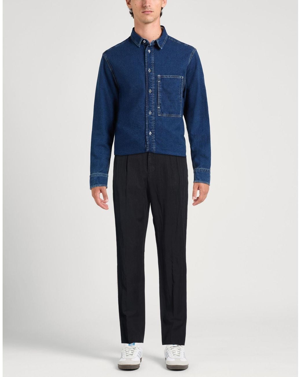 Officine Generale Blue Pants for men