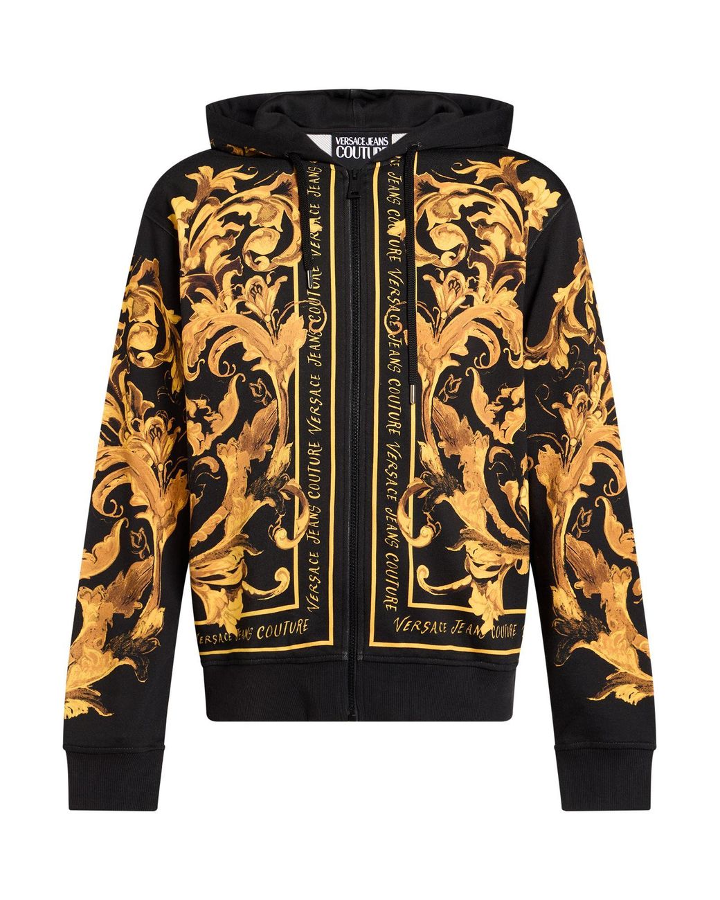 Versace Jeans Couture Black Sweatshirt Cotton, Elastane for men