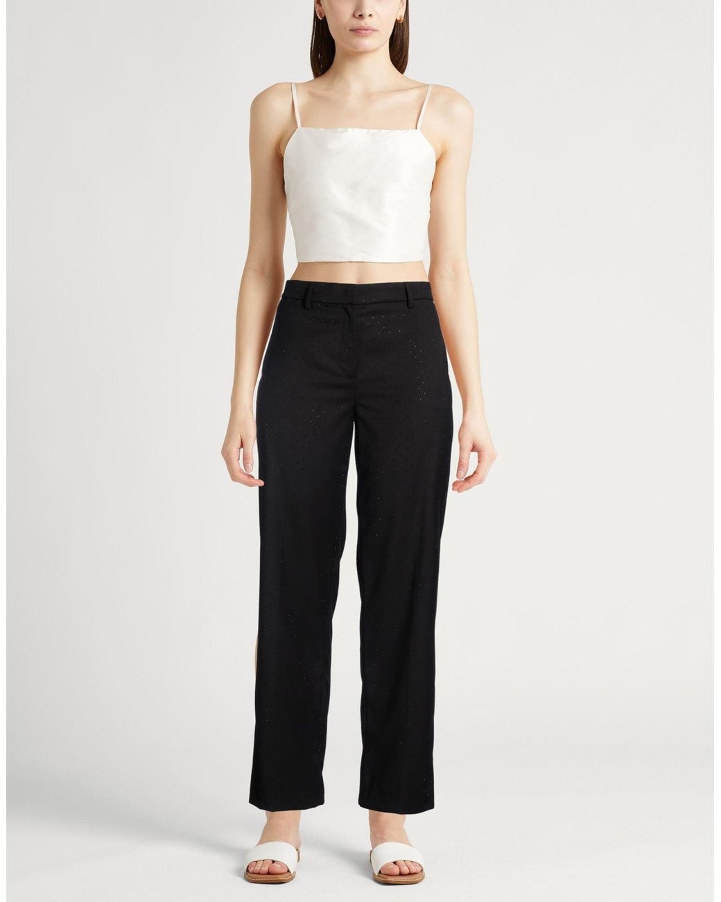 Liu Jo Black Pants Polyester, Viscose, Elastane