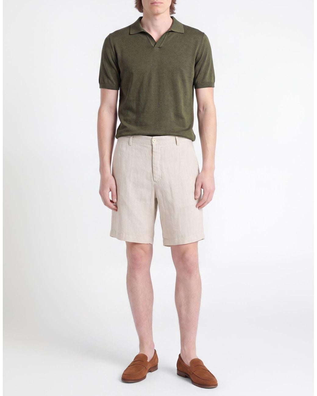 Boglioli Natural Shorts & Bermuda Shorts Linen for men