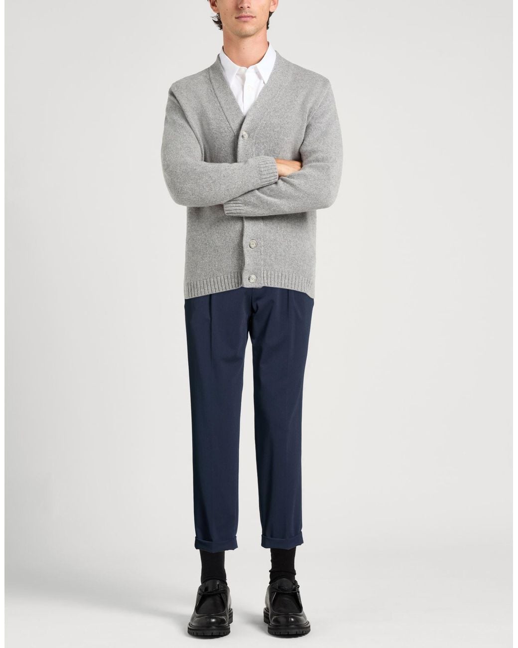 Paoloni Blue Pants Polyester, Viscose, Wool, Elastane for men