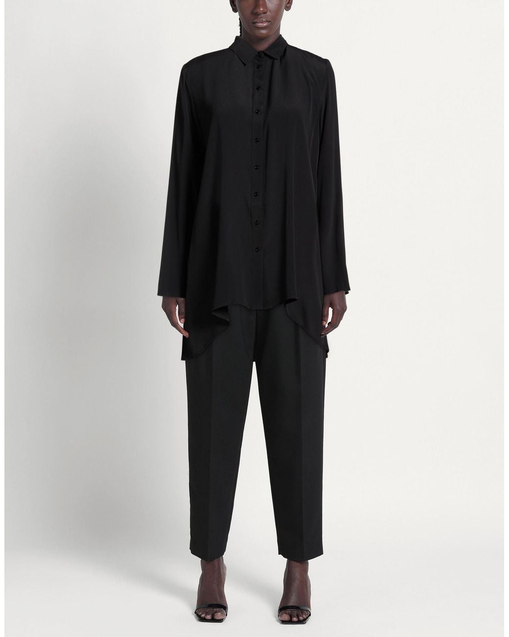 1 One Black Shirt Acetate, Silk