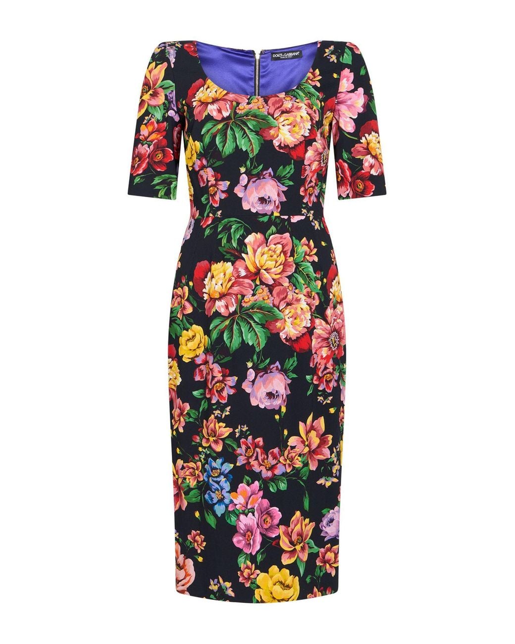 Dolce & Gabbana White Midi Dress Viscose, Elastane