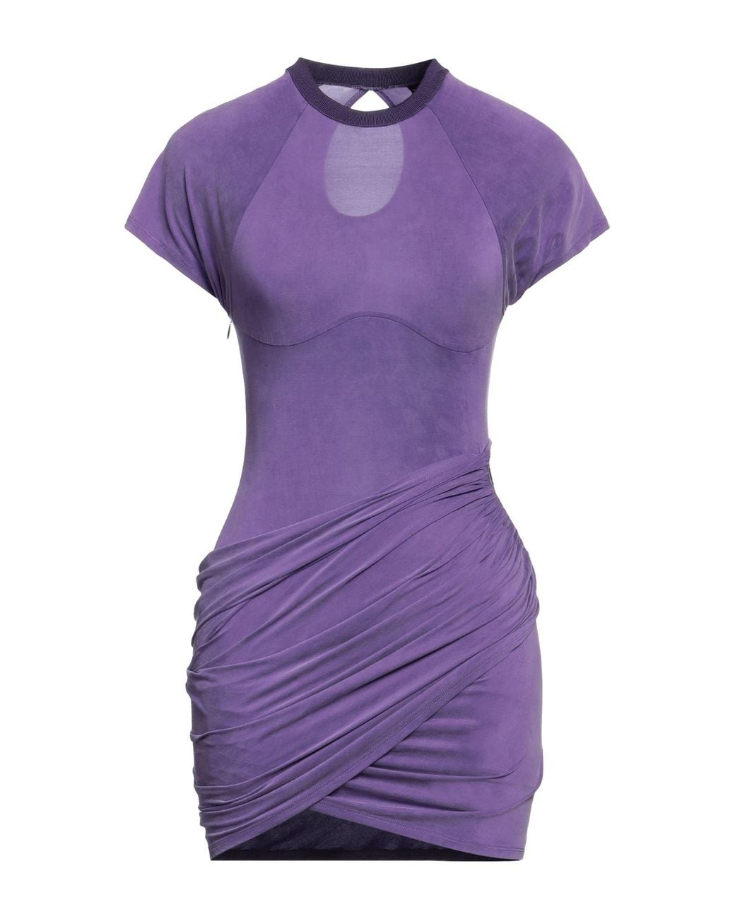 Jacquemus Purple Mini Dress Cupro, Elastane