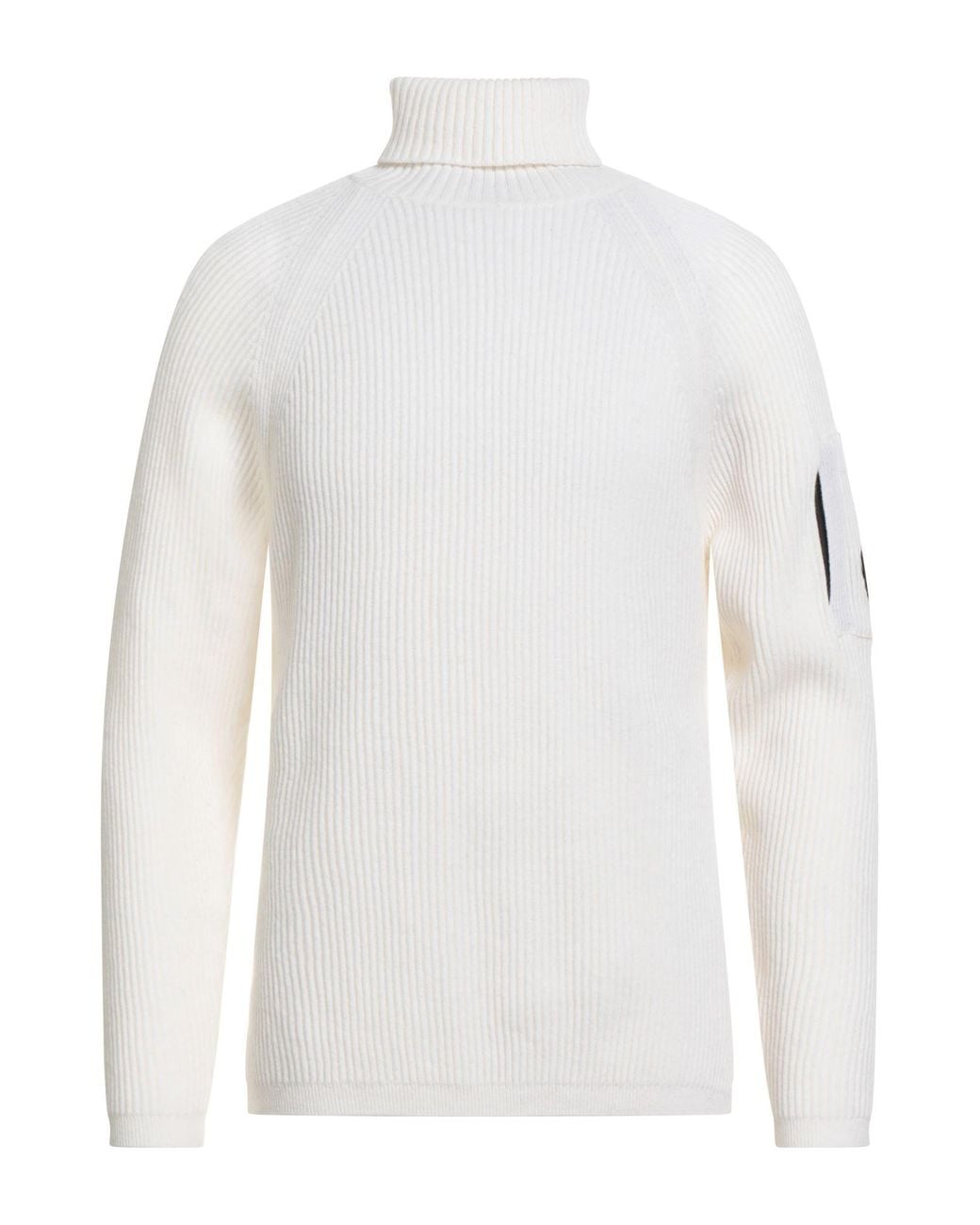 C P Company White Ivory Turtleneck Wool, Polyamide for men