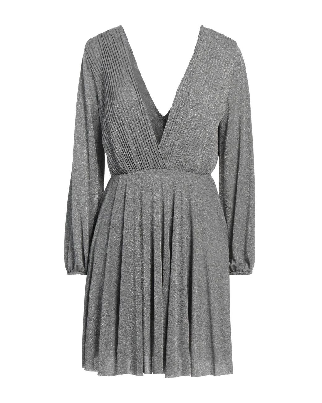 SOLOTRE Gray Mini Dress Viscose, Polyamide, Polyester, Elastane