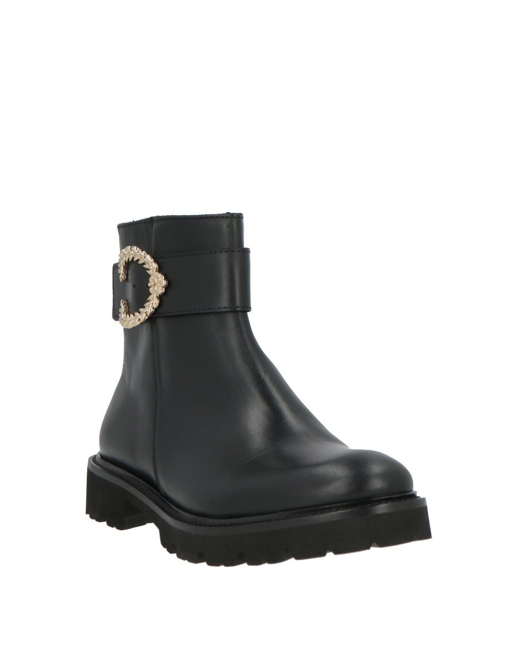 Pollini Black Ankle Boots Leather