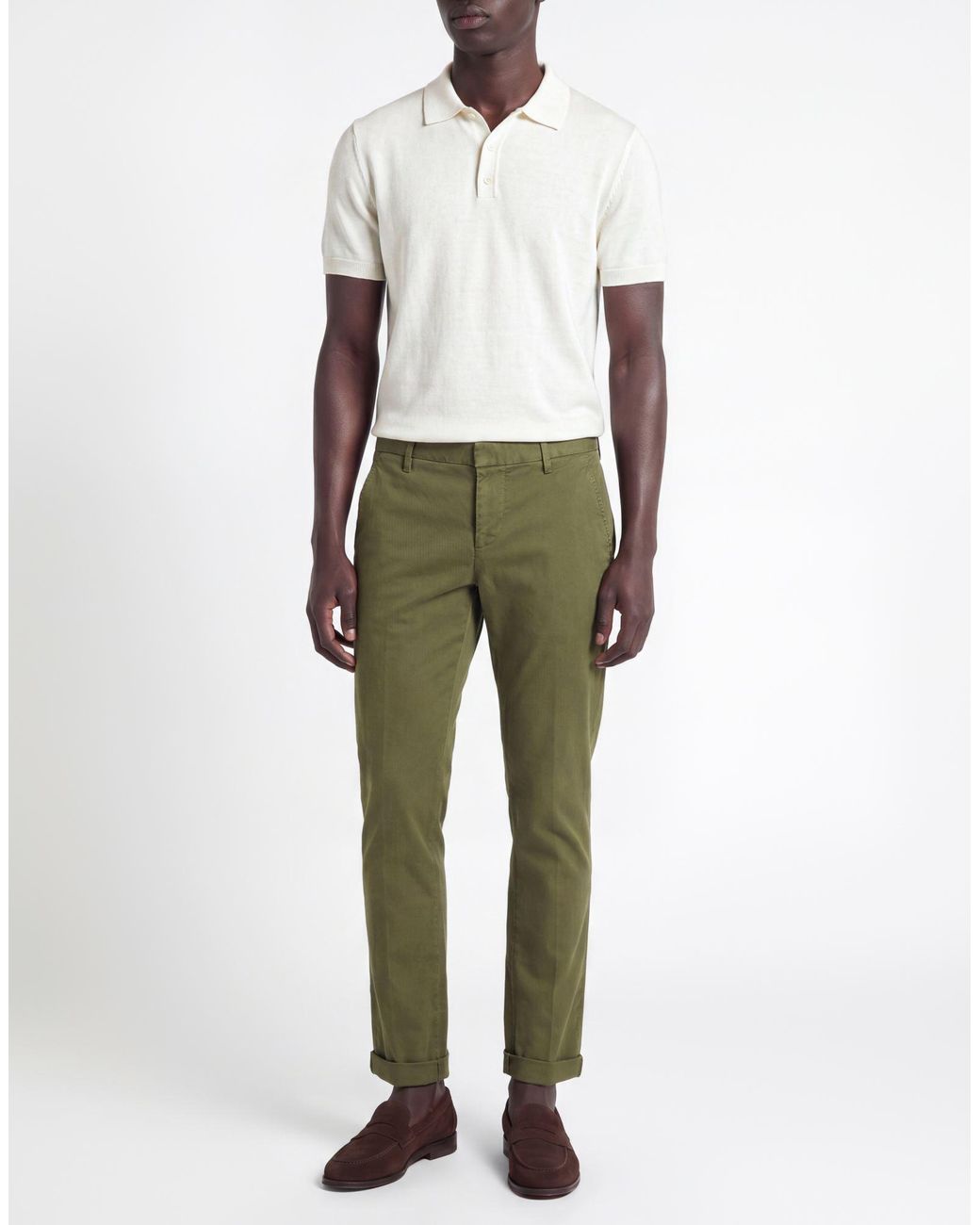 Dondup Green Pants Cotton, Elastane for men