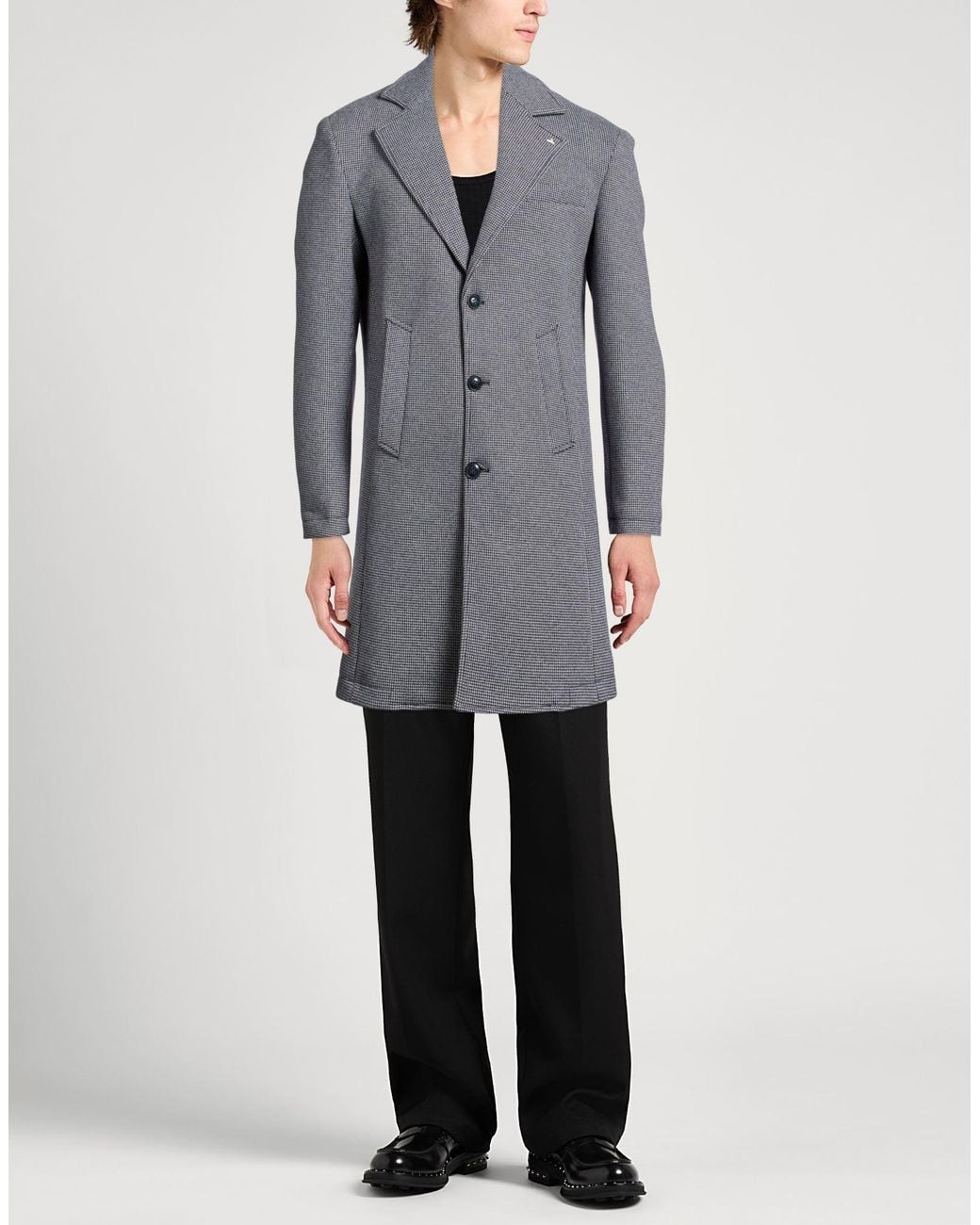 Berna Gray Coat Polyester, Elastane for men