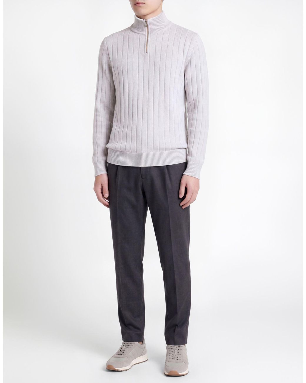 Eleventy White Platinum Light Sweater Cashmere for men