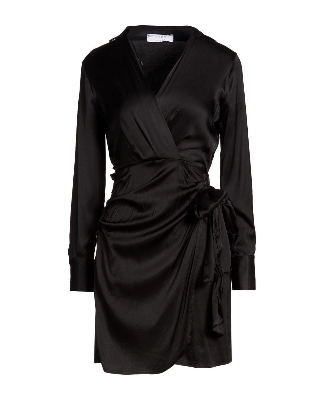 Kaos Black Mini Dress Rayon, Viscose, Elastane