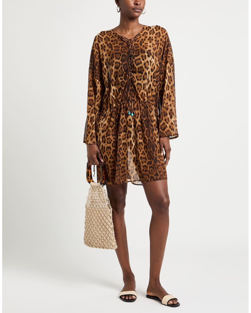 La Perla Brown Mini Dress Polyester
