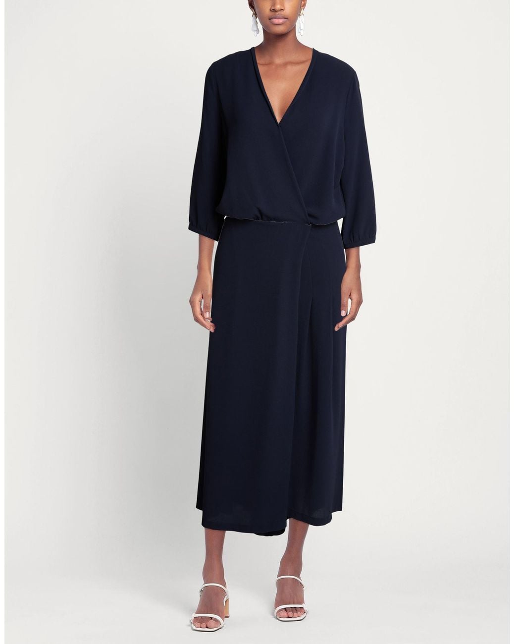 Soallure Blue Maxi Dress Polyester, Elastane