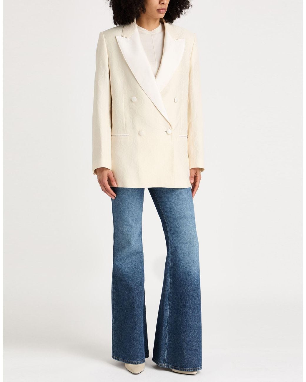 Etro White Ivory Blazer Cotton, Wool