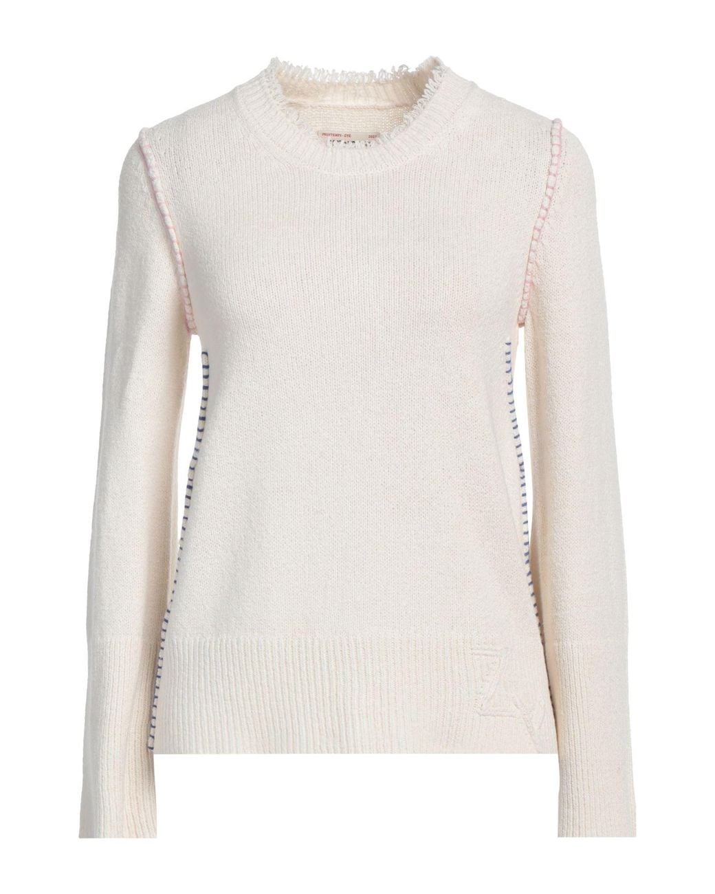 Zadig & Voltaire White Ivory Sweater Silk, Cotton