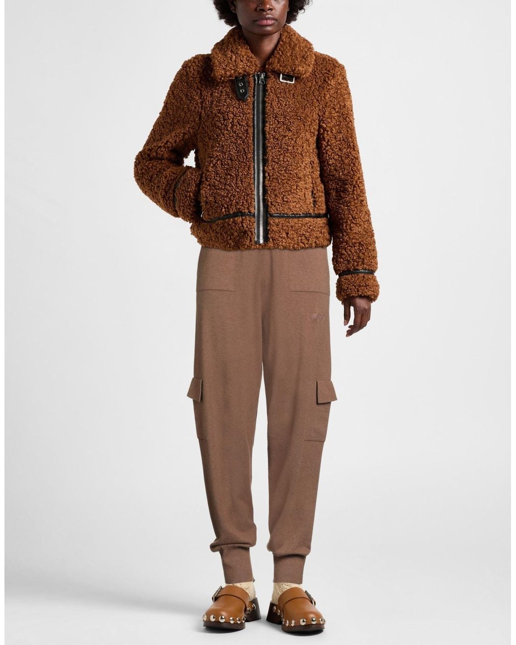 hinnominate Brown Pants Viscose, Polyester, Polyamide