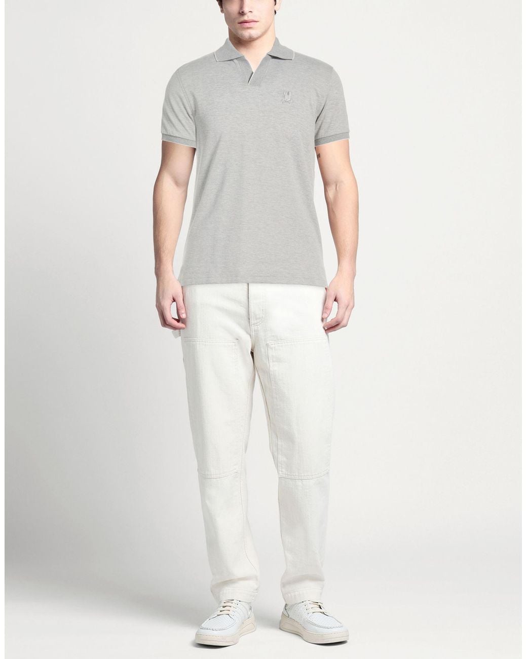 Psycho Bunny Gray Polo Shirt Pima Cotton for men