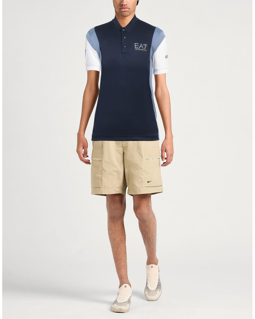 EA7 Blue T-Shirt Recycled Polyester for men