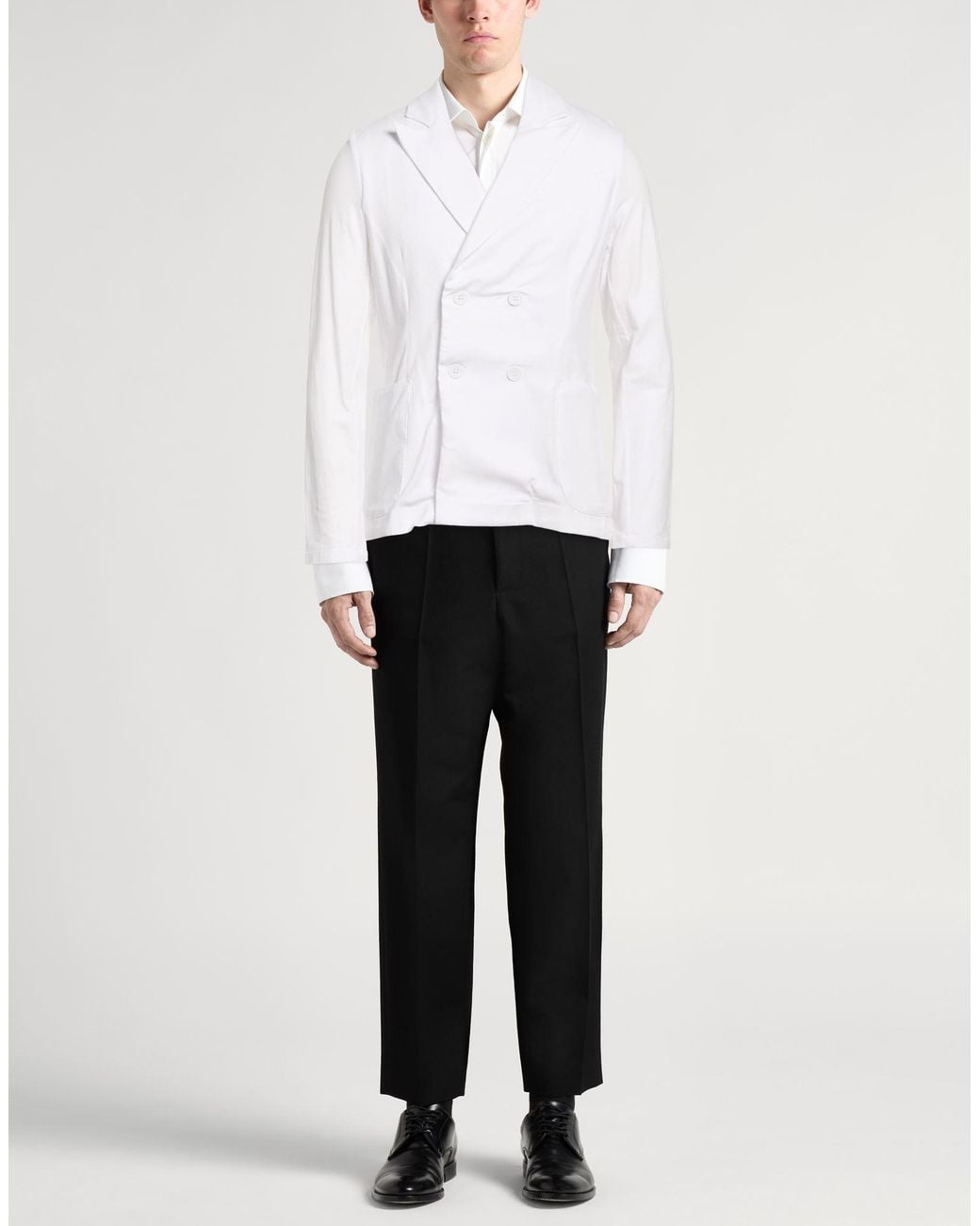 Alpha Studio White Blazer Cotton, Elastane for men