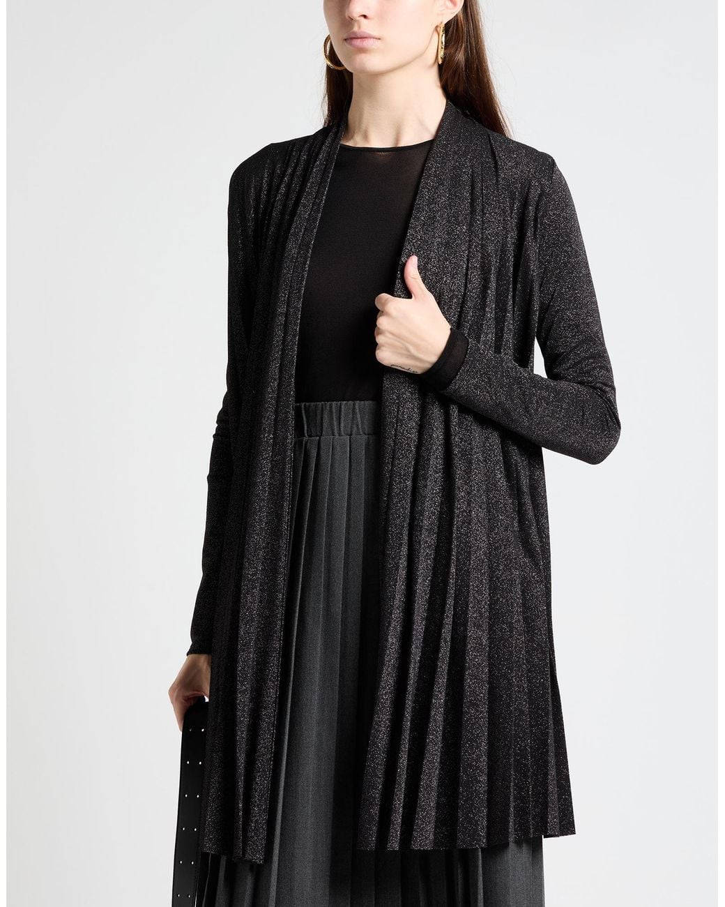 Kaos Black Cardigan Polyester, Viscose, Polyamide, Elastane
