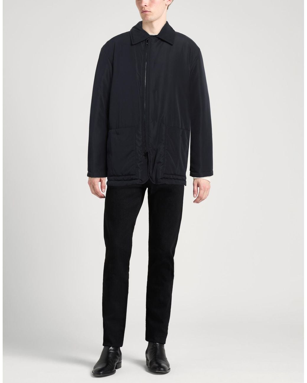 Emporio Armani Blue Coat Polyester for men