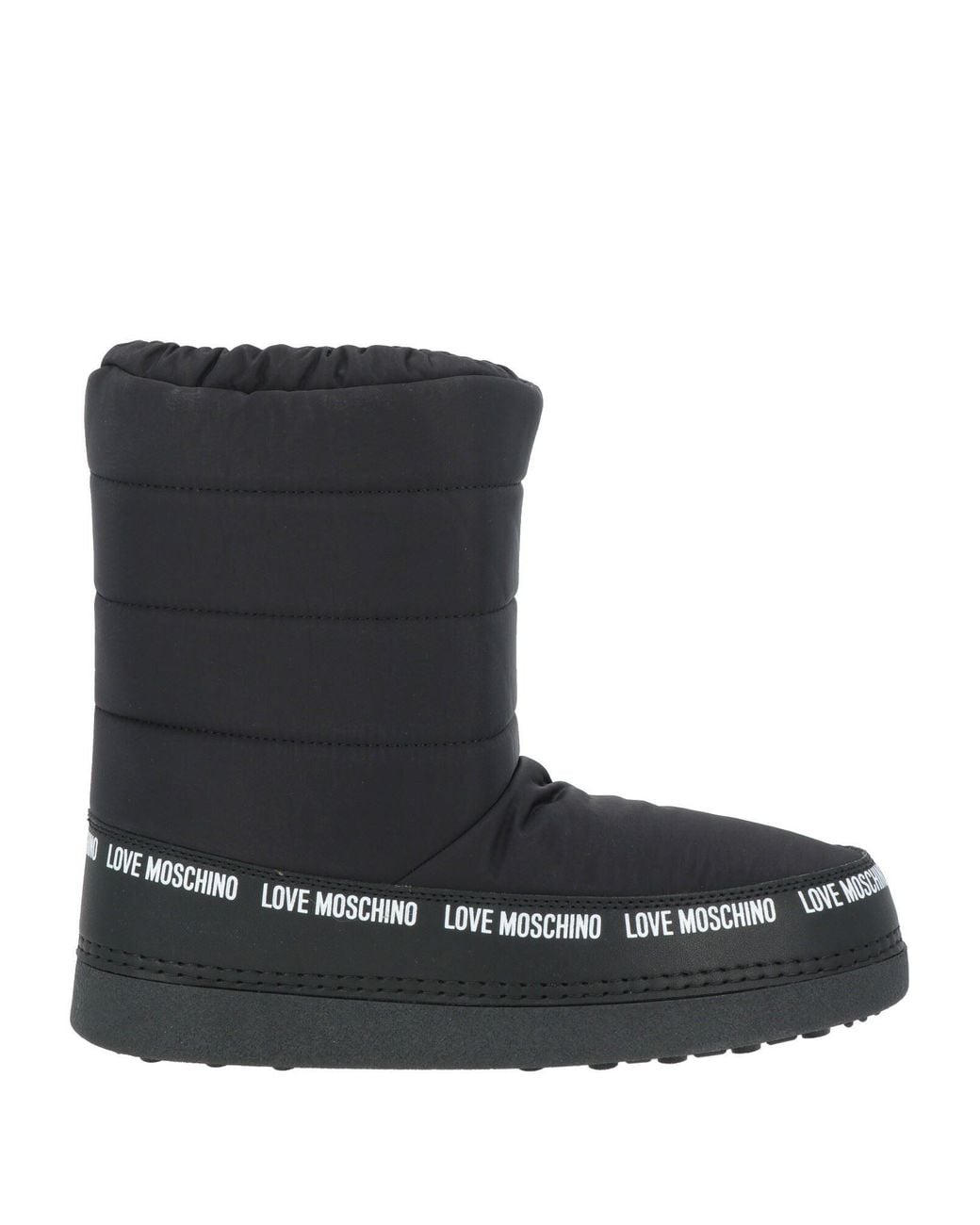 Love Moschino Black Ankle Boots Textile Fibers, Synthetic Material