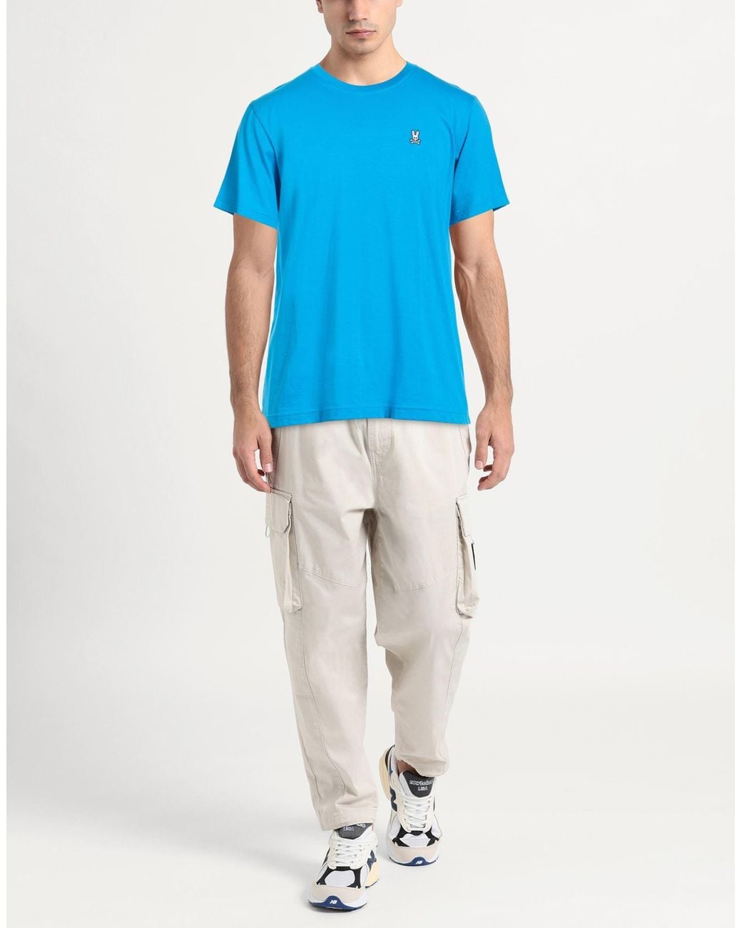 Psycho Bunny Blue T-Shirt Pima Cotton for men